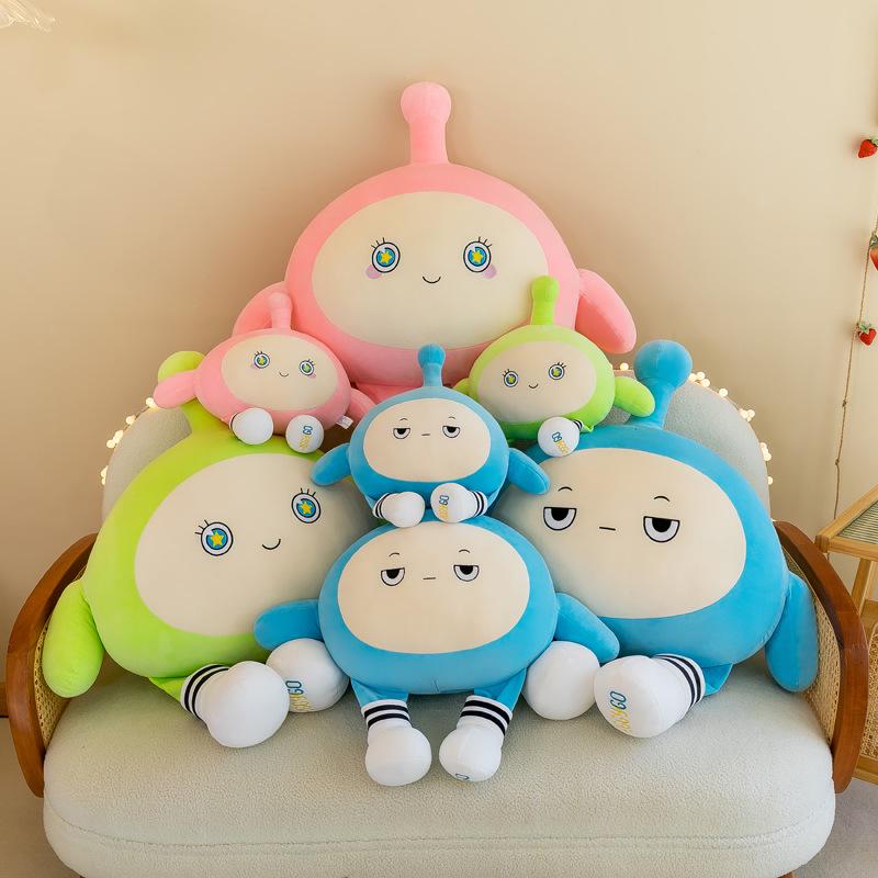 Large Cute Egg Boy Plush Toy Pillow - Black Egg Cloth Doll for Children's Day