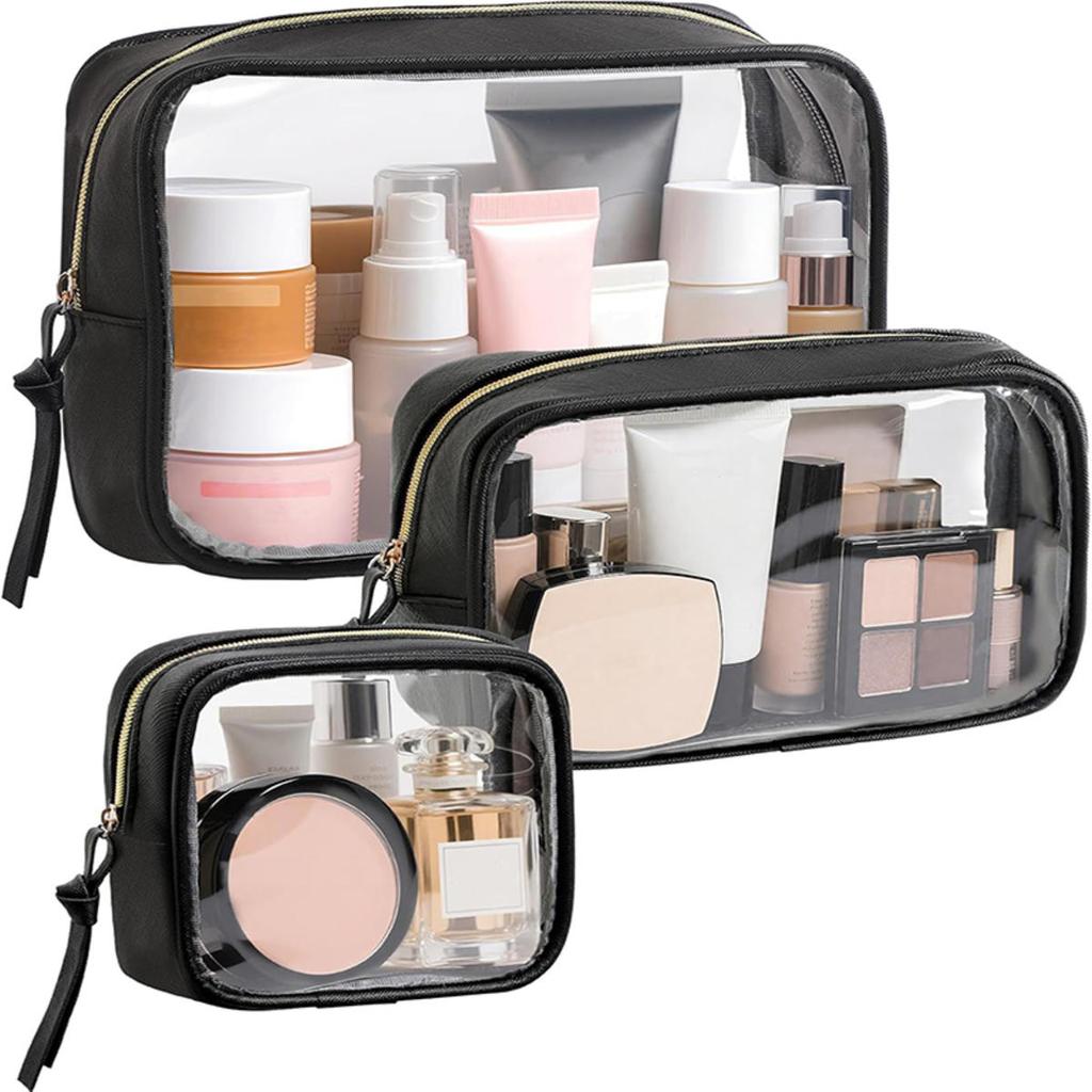1PCS Travel Organizer Bath Toiletry Wash Storage Bag Case Black Zipper Clear Makeup Bags Pouch Women's Cosmetic Bag