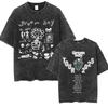 T-shirt Vintage Lavata Punk Band Green Day Tour Uomo Donna Classica Rock Gotico Magliette Uomo Casual Cotone Oversize T-shirt