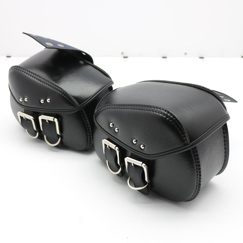 Black Saddlebags Side Storage For Harley Dyna Softail Sportster Touring Street Bob/Kawasaki VN Classic Nomad Drifter 1500