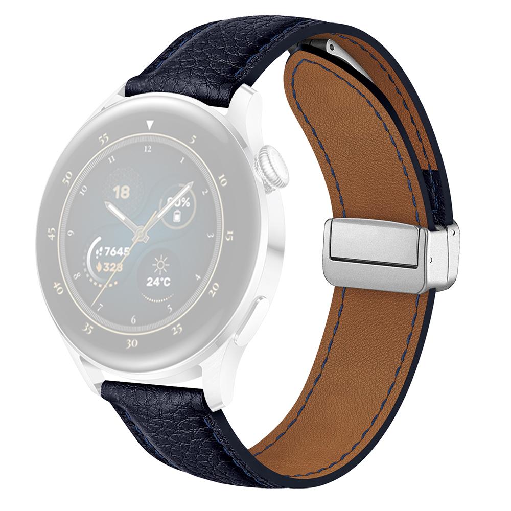 For Samsung Galaxy Watch3 45mm/Huawei Watch GT 4 46mm Leather Strap 22mm Magnetic Watch Band