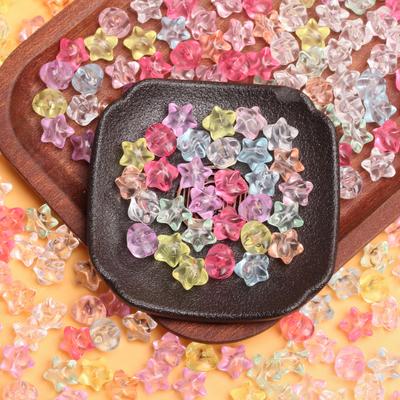 10 Stück transparente dreidimensionale Stern-Perlen aus Acryl für die Herstellung von Halsketten, Armbändern und Ohrringen