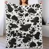 Cow Skin Texture Series Digital-printed Polyester Bedroom Velvet Flannel Cover Blanket Fleece Soft Sofa Cover Blankets for Beds