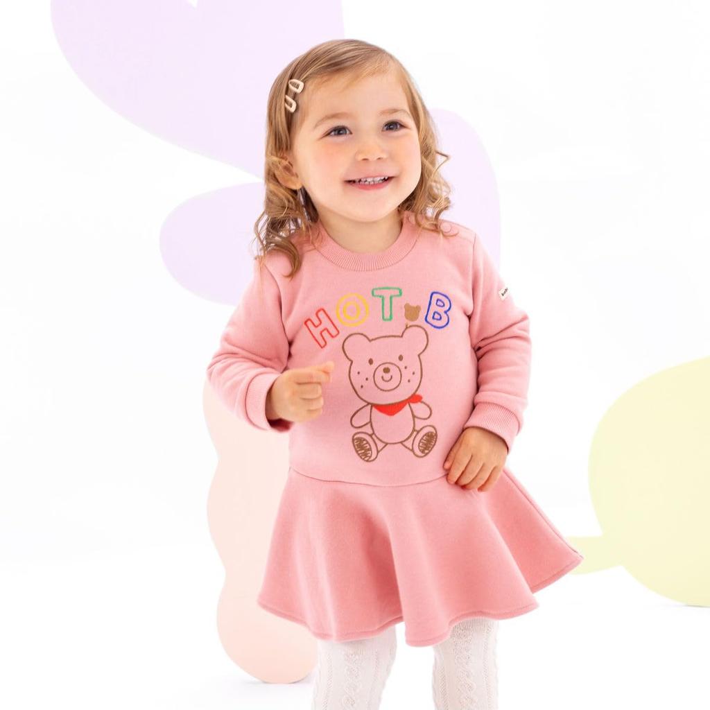 MIKIHOUSE HOT BISCUITS Dress, Salmon Pink, Size 110cm, for Boys and Girls, Product Number: 73-1901-681