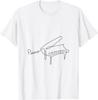 Pianist Design One-Line Grand Piano T-Shirt  Unisex Summer Streetwear Tops Customizable Funny Shirt Camiseta Hombre