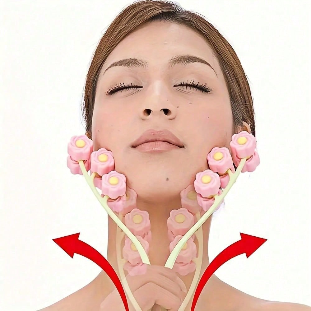 1pcs Handheld Y-Shaped 3d Roller Massager, Facial Lifting And Firming Beauty Device, Portable Facial Massager