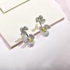 Iris Flower Rhinestone Luxury Detachable Drop Earrings - Two Wear Styles