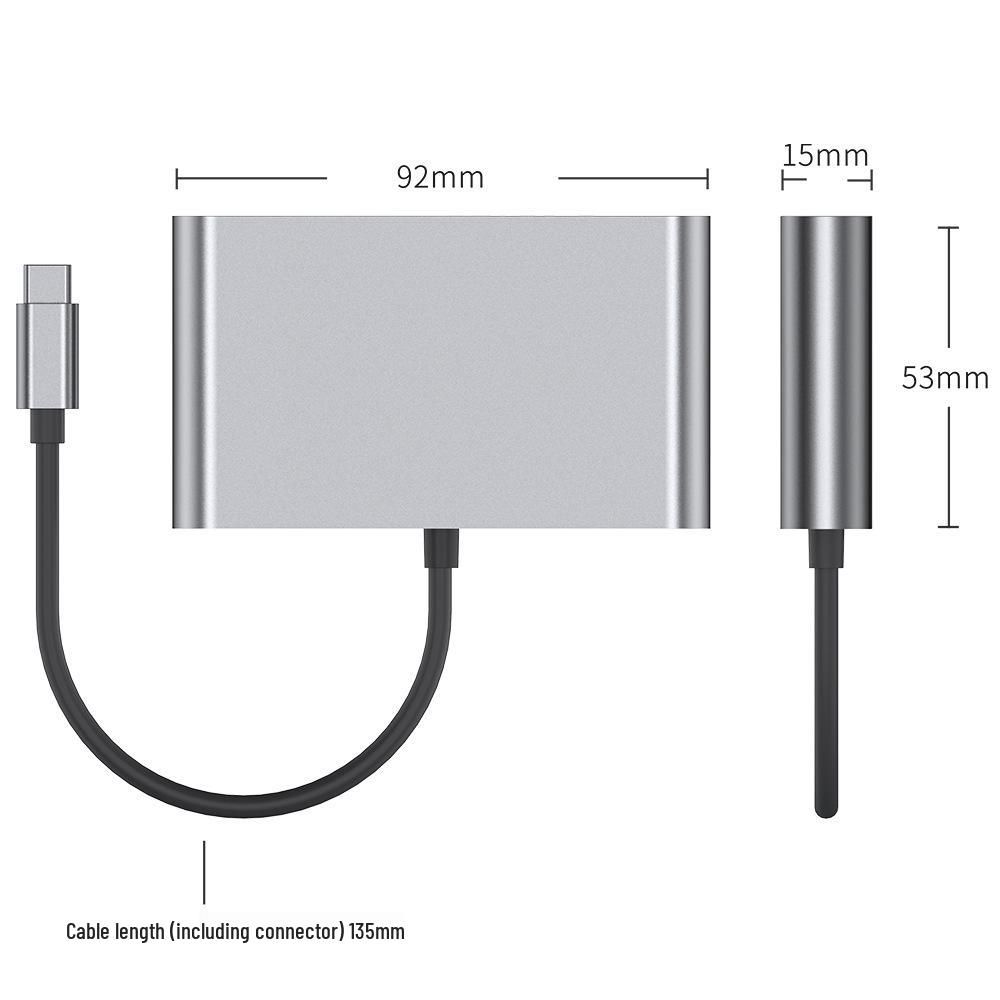 USB-C 4-in-1 Docking Station for Apple Laptop/iPad with HD Converter, USB 3.0 & 100M Network