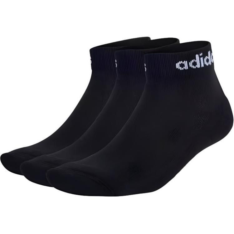 adidas Neo Hc Ankle 3pp Solid Color Athleisure Casual Sports Socks Black Men's GE6128