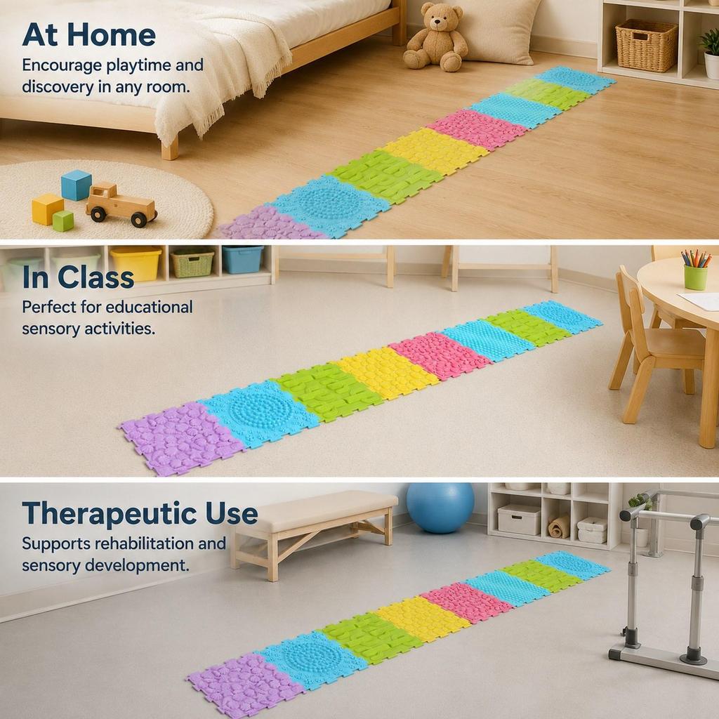 Massage Game Mat Sensory Tiles Floors for Autism Room Kids Adult 8Pcs