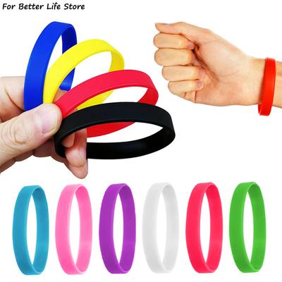1 Stück 10 Farben Silikon Handring Sport Handgelenkband Armreif Für Damen Herren Mode Lässig Gummi Armbänder Gute Zähigkeit Geruchlos