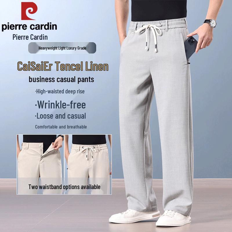 

Pierre Cardin Men s Summer Tencel Linen Casual Straight-Leg Pants M