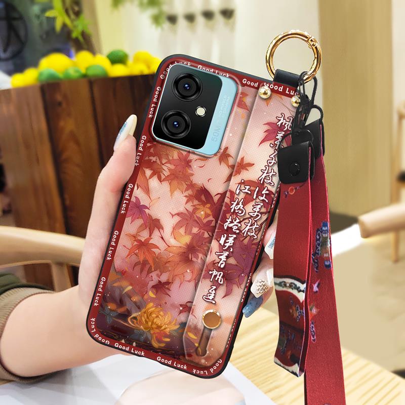 Schmutzabweisende Staubdichte Handyhülle für Blackview Oscal C70 Weiche Hülle Armband Mode Lanyard Langlebig Chinesischer Stil