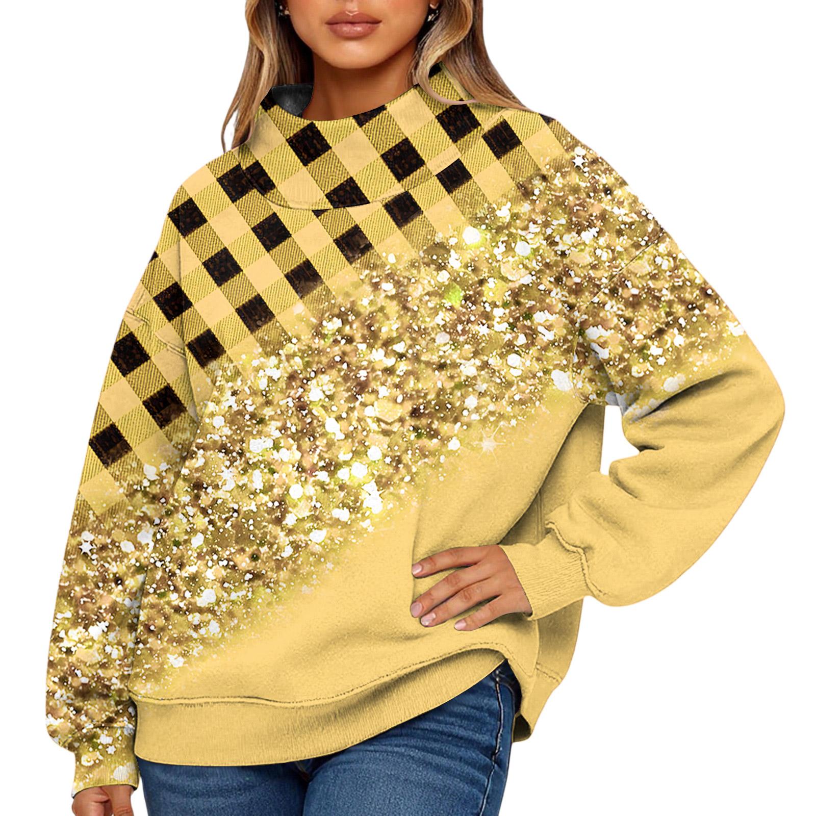 

Женский модный свитшот с длинными рукавами и высоким воротом с принтом XL розовый