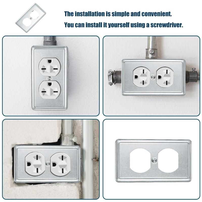 4Pcs Electrical Receptacle Wall Plate Switches Covers Socket Plate Wall Panel Light Switches Socket Cover Easily Install
