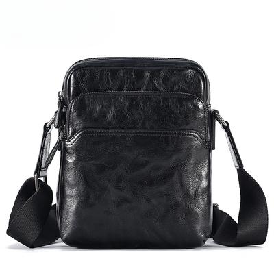 Summer Vegetable Tanned Leather Vintage Men's Shoulder Bag Men's Casual Small Body Bag Men's Genuine Leather Functional Crossbody Bag Men's Bag