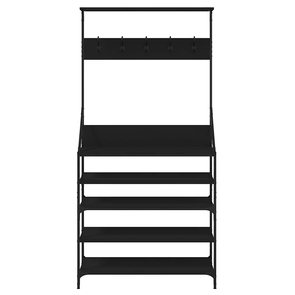 Clothing Rack with Shoe Shelf Black 90 X 34 X 184 Cm