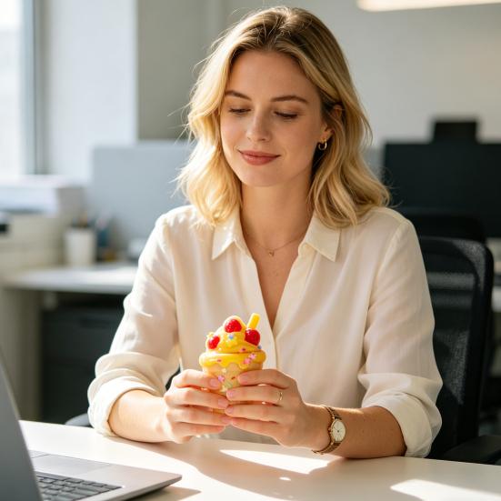 Ice Cream Cone Squeeze Toy Simulated Ice Cream Fidget Toy Soft Stretchy Anxiety Stress Relief Fake Food Sensory Toy