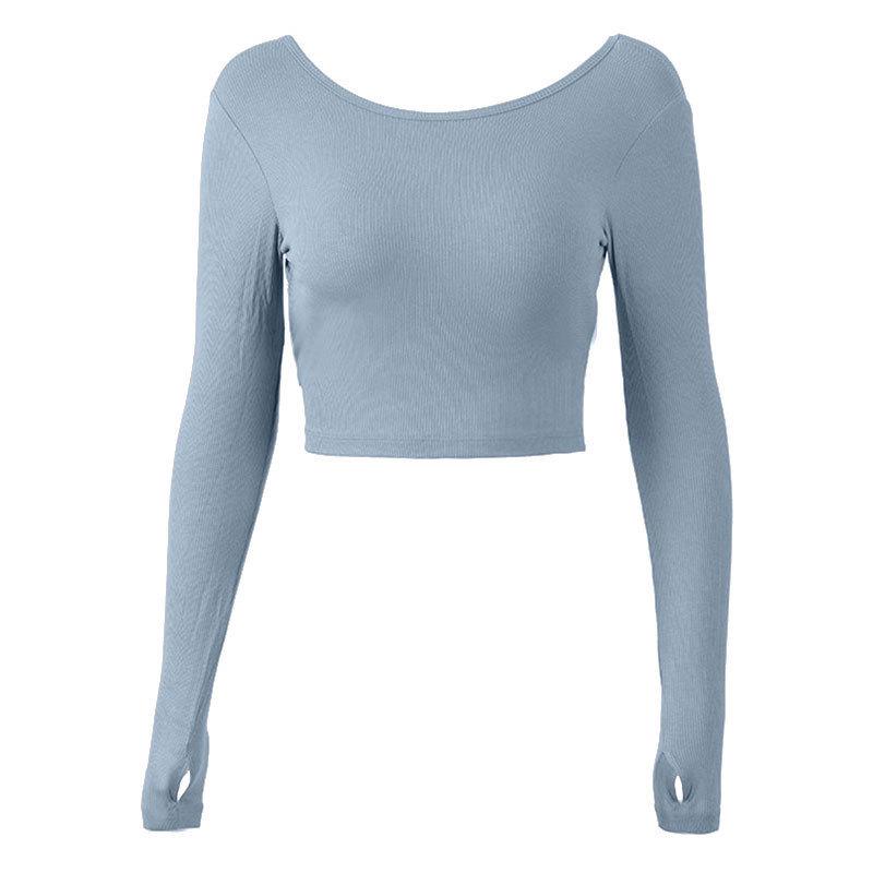 Women's Long Sleeve Yoga Top with Chest Pads & Twisted Back + Slim Fit Yoga Pants