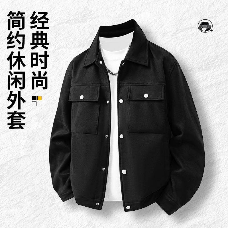 Autumn and winter new jacket men's business casual lapel versatile thin top trendy men's coat