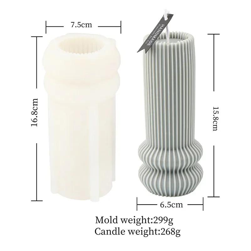 Large DIY Vase Shaped Candle Silicone Mold Roman Column Candle Silicone Mold Table Lamp Shaped Resin Gypsum Silicone Mold