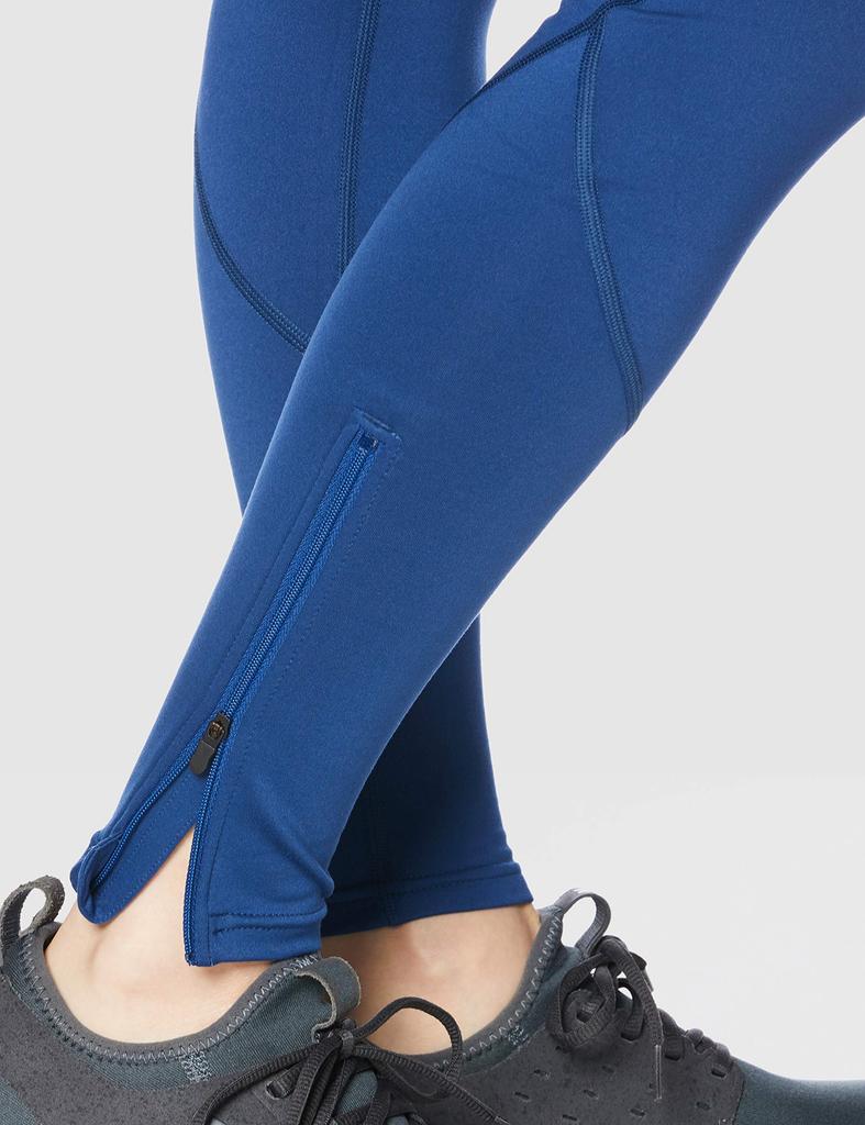 Mizuno Warmer Light Tights with Fleece Lining and Zipper Estate Blue Size M Women's Pockets, (J2MB0710), (Japan Size)