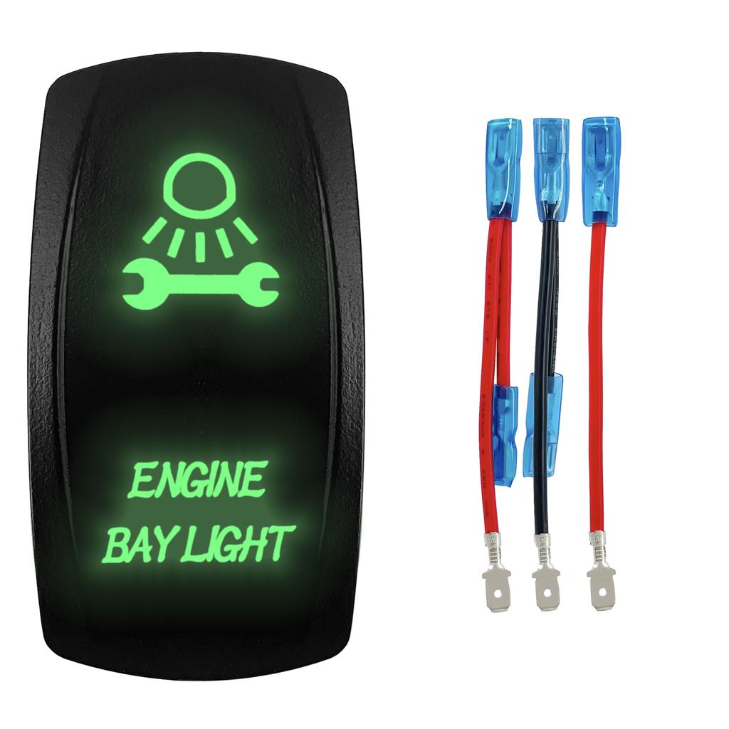 1 Pc Green 12V/24V Rocker Toggle Switch With Jump Wire for Car Boat Truck Marine Yacht Trailer Tractor Jeep YJ JK Vans SXS Battery Switches5