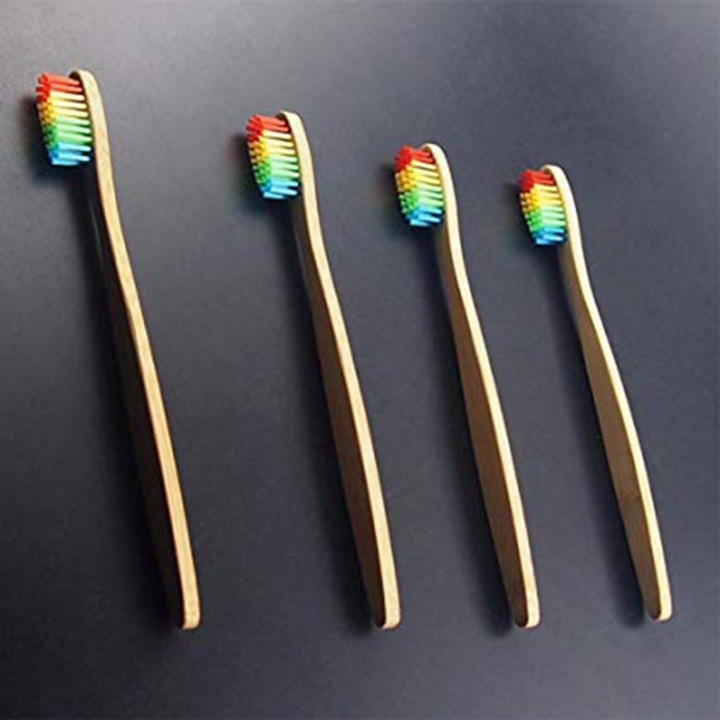 Buy 4pcs Rainbow Color Handle Toothbrushes Soft Kids Environmental ...