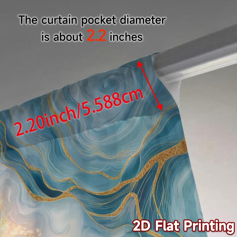 2pcs   2D FLAT PRINTING Curtains (Without Rod) Golden Waves Minimalist Popular Curtains Durable Polyester Curtains All Seasons