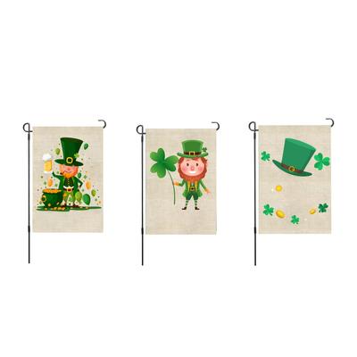 St Patricks Day Garden Flag Innovative Exquisite Decorative Double Side Garden Flag for Irish Holida