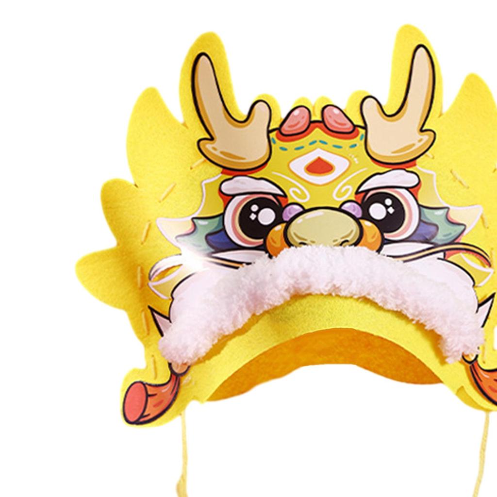 Kinesiska nyårsdrakhatt Djurhatt Prydnad DIY Hantverkstillbehör Nyårsfest Hemma Kontor Dekor Söt Drakhuvudhatt