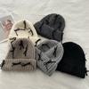 Korean Ins Autumn and Winter Velvet Bow Knitted Hat Wool Hat Fashion Warm Wool Cold Hat Cute Girl Hat