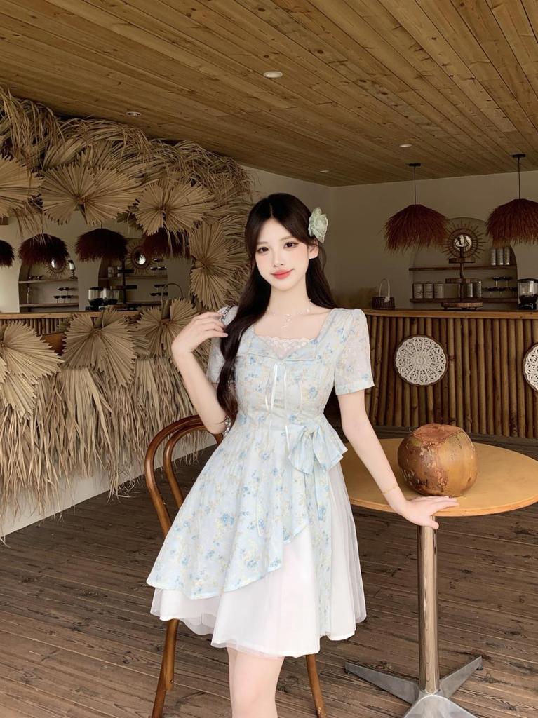 Princess Style Plus Size 2026 Sweet Summer Mesh Bow Dress