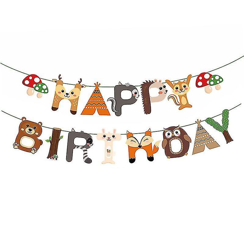 3pcs Safari Jungle Animals Birthday Banner Animals Theme Bunting Party Decorations Supplies Kids Baby Shower Party Favors