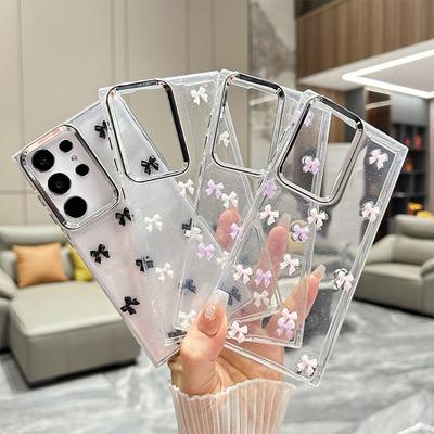Per Samsung S25Ultra Custodia per Telefono con Fiocco Piccolo Fresco Colla Trasparente S24 Cover Protettiva A06 Femminile A36