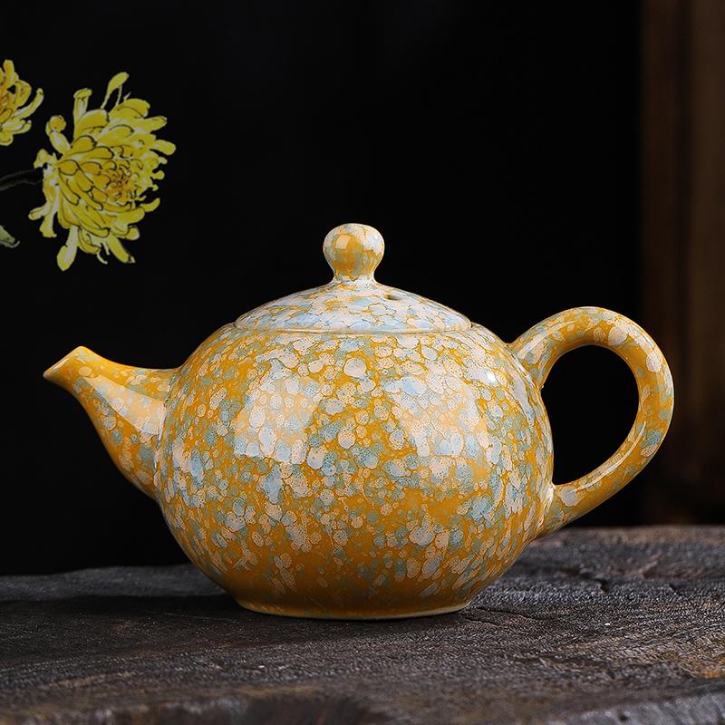 Retro Japanese Style Tea Pot with Side Handle, Lifting Beam, Anti Scalding Ceramic Tea Pot, Household Kung Fu Tea Set