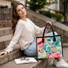 Floral Printed Tote Bag Stylish Large Capacity Daily Carry Handbag for Casual Use