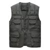 Middle-aged and Elderly Dad's Multi-pocket Vest Fishing Vest Autumn and Winter Warm Cotton Vest Outdoor Wear Men's Sleeveless Jacket