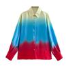 Fashion Style Spring New Arrival Fashion Women's Fashion Clothing Tie-Dyed Print Long Sleeves Lapel Shirt 2633352 330