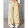 Womens High-Waisted Straight Leg Denim Pants Casual Solid Color Jeans 2026 Fall Collection