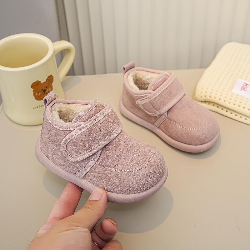 2025 Mädchen Koreanischer Stil Dicke Sohle Plüsch Birkenstock Winterstiefel - Warm, Modisch, Einfarbige Baumwollschuhe für Kinder