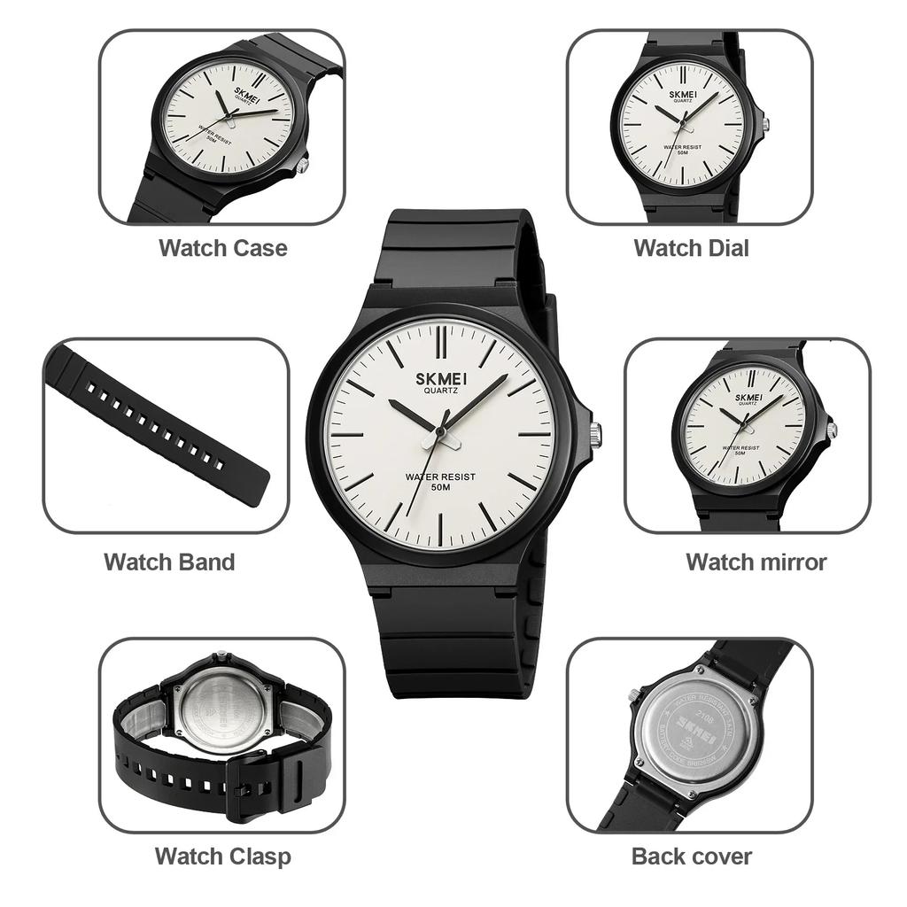 Skmei 2108 Quartz Wristwatches Mens New Simple TPU Strap 3Bar Waterproof Watch For Male Time Clock Reloj Hombre for Fashion Men