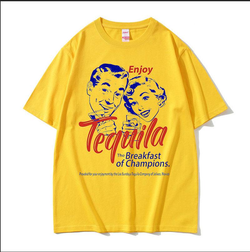 

Enjoy Tequila The Breakfast of Champions Funny T Shirts Women Casual Fashion High Quality Tshirt streetwear 4XL