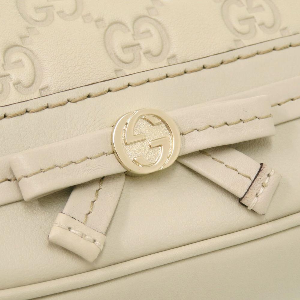 Used AUTHENTIC GUCCI 269893 Guccissima Shoulder Bag White Leather