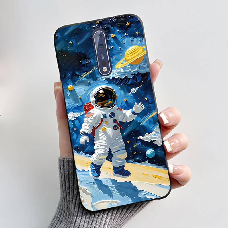 Custodia Per Nokia 8 / Nokia 8 Sirocco Custodia per Telefono Estetica Moda Gatto Carino Nero Opaco Morbido TPU Silicone Copertura Protettiva Paraurti