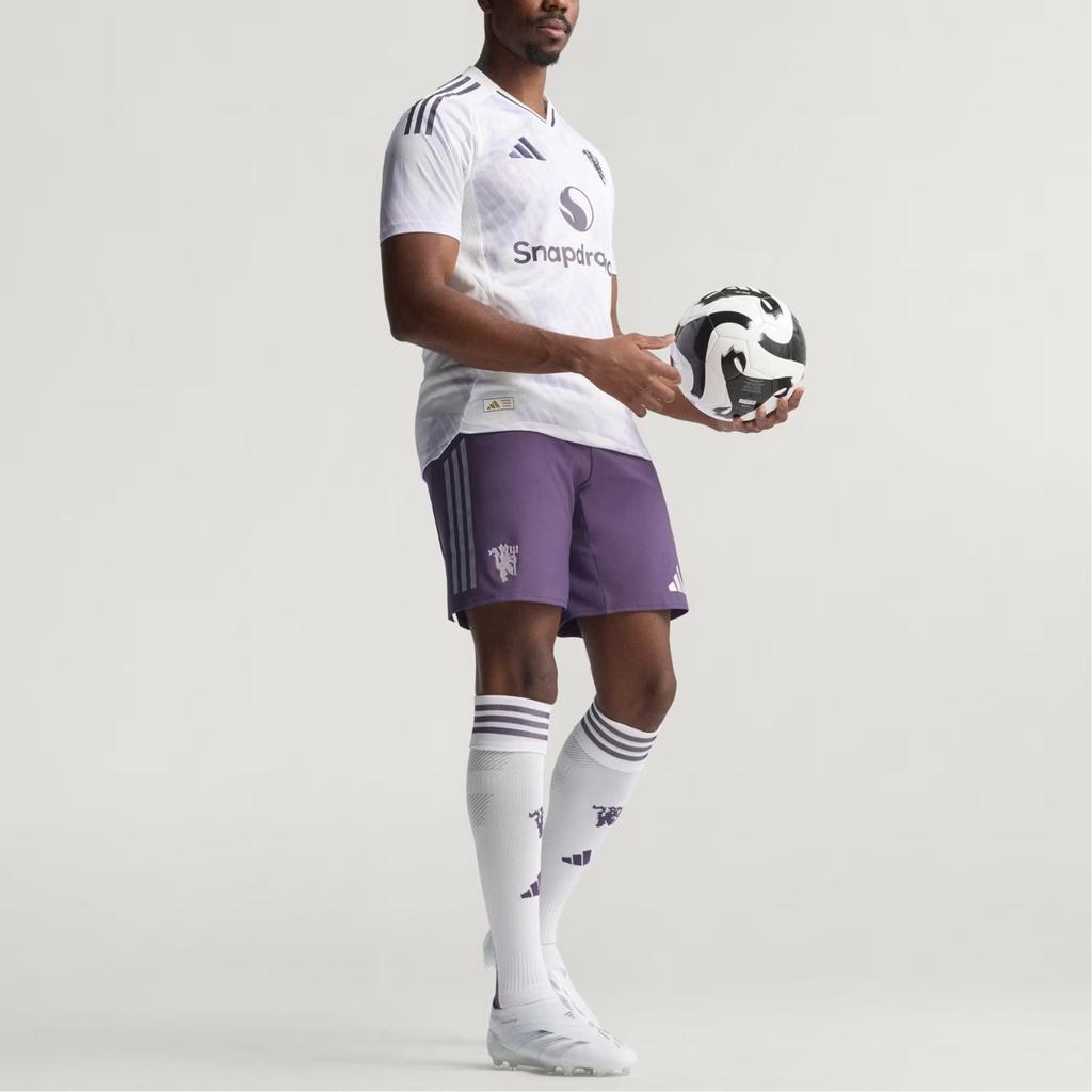 Adidas Manchester United 25/26 Away Authentic Logo Letter Stripe Short Sleeve Football Shirt Men Football Shirt JI7424