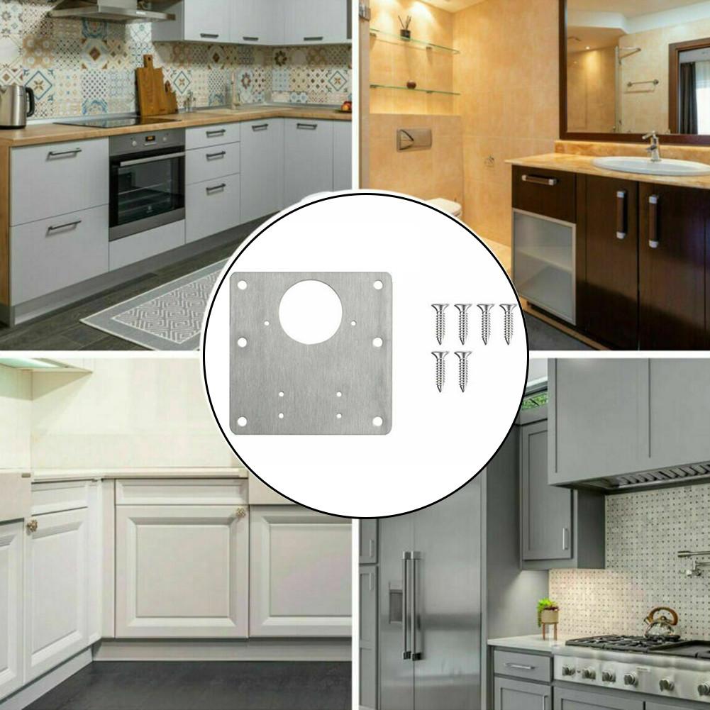 Stainless Steel Hinge Repair Plate Acccessories Cupboard Door Drawer