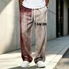 Men's Knit Halloween Print Pants, Long Length Casual Bottoms