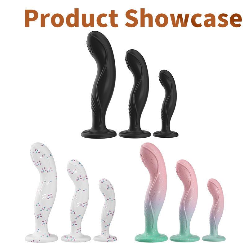 Silicona Anal consolador de tope de tope masajeador de próstata anal estimulación g-spot clítoral juguetes sexuales de adultos p