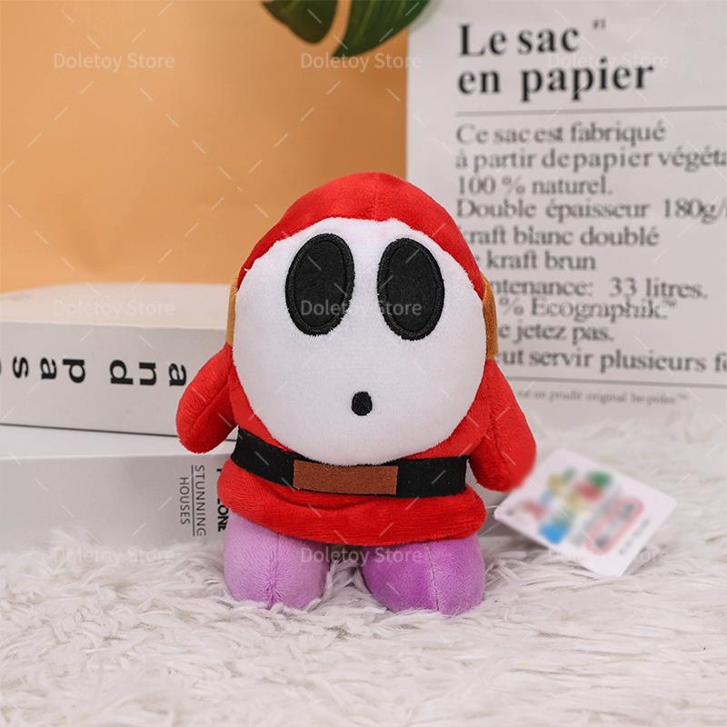 8 Styles Mario Shy Guy Plush Kawaii Black Blue Yellow Shy Guy Angry Mask Man Stuffed Animal Small Shy Gug Keychain Birthday Gift